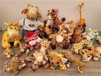 Collection of Giraffe Beanies and Plush Toys