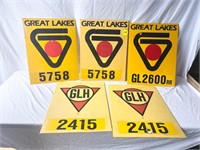 5 Plastic Great Lakes Signs