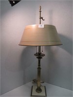 Table Lamp 33"H - Metal Base & Shade Finial Broken