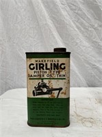 Wakefield Girling Piston Type pint oil tin