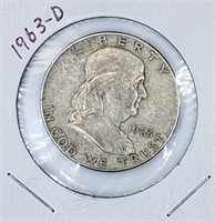 1963-D Silver Franklin Half Dollar