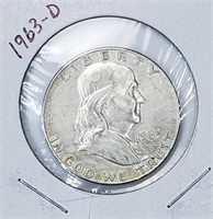 1963-D Silver Franklin Half Dollar