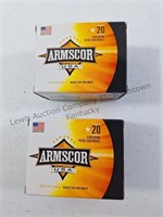 ARMSCOR, 9MM, 124 grain, JHP,
2-20rnd boxes. 2