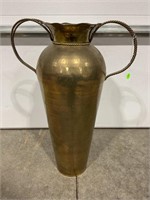 BRASS DOUBLE HANDLED VASE - 23 1/2 INCHES HIGH