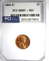 1954-D Cent MS67+ RD LISTS $1200