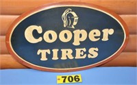 Vintage Cooper Tires embossed tin sign, SEE NOTE