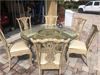 Beveled Glass top dingingroom table/6 chairs
