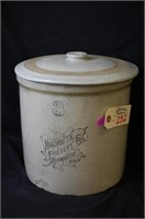 3 Gallon Monmouth Pottery Crock w/ Married Lid
