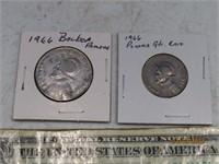 (2) 1966 Panama Coins