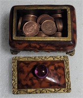 Jewellery box with coins