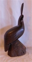 Hand carved Ironwood quail statue, 12" tall -