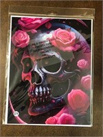Skull roses 8.5x11" photo print as pic mounted