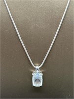 Sterling and Cubic Zirconia Necklace TW 11g