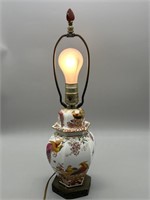Vintage Asian Porcelain Lamp w/ Stone Finial
