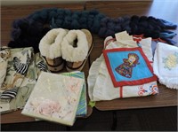 Pair Slippers, Scarf, Hand Towels, Etc
