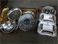 3 boxes silver toned items