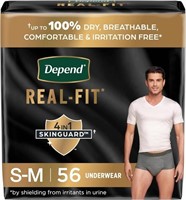 $55  Depend Real Fit Underwear, 56 Count