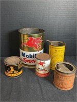 Vintage Oil Can Lot Mobil