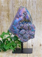 TITANIUM AMETHYST DISPLAY ROCK STONE LAPIDARY SPEC