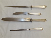 4pc Carving Set Sterling Silver Handles
