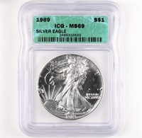 1989 Silver Eagle ICG MS69