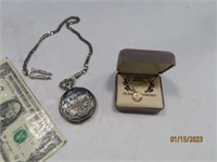 (2) GoldFilled Guardian Angle Necklace + Pct Watch