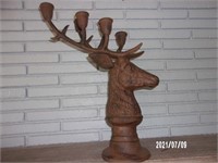 Cast Iron Deer Head Lamp Stand