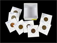 Lot, Early Lincoln cents and Jefferson nickels,
