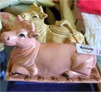 Vintage cow butter dish and sugar container