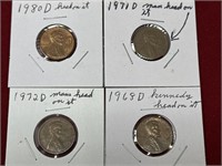 Pennies with Kennedy Head Counter stamped