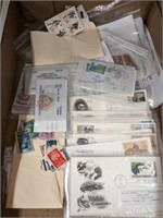 TRAY OF VINTAGE STAMPS, MISC