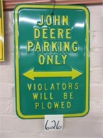 John Deere Parking Only Metal Sign