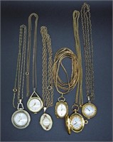 6 VINTAGE LADIES PENDANT WATCHES