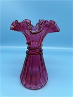 Fenton Cranberry Glass Vase