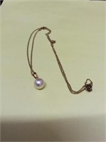 Pearl Pendant on Gold Chain