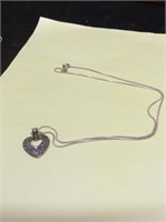 Silver Heart Pendant on 925 Italy Silver Chain