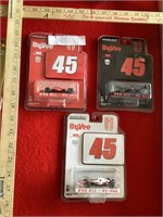 Three Hy-Vee #45 1/64 Die Cast Indy Race Cars