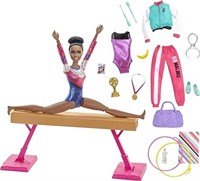 (N) Barbie Gymnastics Playset with Doll and 15+ Ac