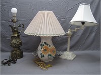 Lot of 3 Vintage Home Lamps (2 Work/1 is Untested)