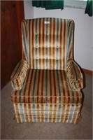 Vintage Upholstered Swivel Rocker