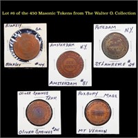 Lot #6 of the 450 Masonic Tokens from The Walter O