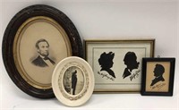 Abe Lincoln and George Washington Framed Items