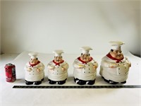 Casa Vero Fat Chef Compete Set of 4 Cookie Jars