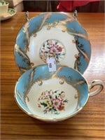 Paragon blue and floral and saucer