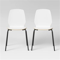 Set of 2 Bentwood Stacking Dining Chairs White