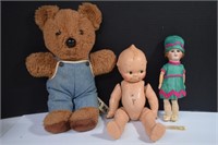 Vintage Items,Composition Kewpie,1978 Plush Bear &