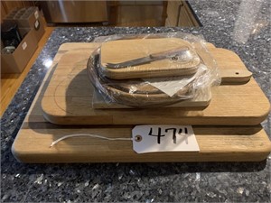 Wood cutting boards:  19"x16", 18"x10", 2 steak
