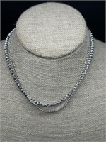 2- Silver Tone 14in Necklaces & 1- Bracelet