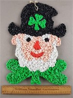 Vintage Melted Plastic Popcorn Leprechaun 15" H