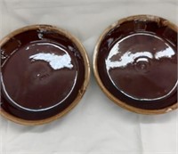 Pair of McCoy brown drip plates